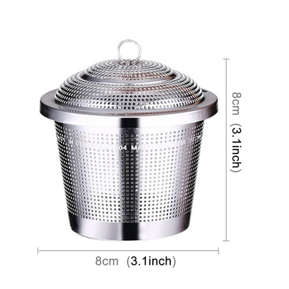 Stainless Steel Locking Spice Tea Strainer Mesh Infuser Tea Ball Filter, Large Size: 8 x 8cm by bashfashion