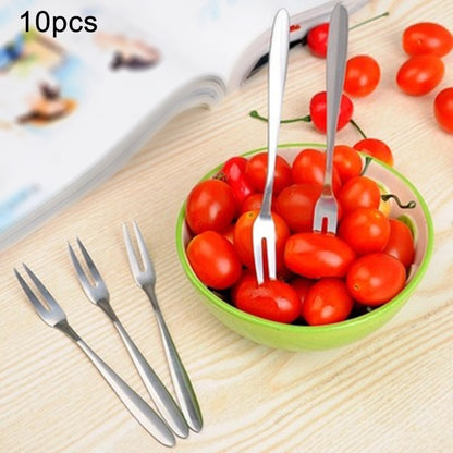 10 PCS Stainless Steel Fruit Fork Creative Environmental Small Fruit Prong by bashfashion