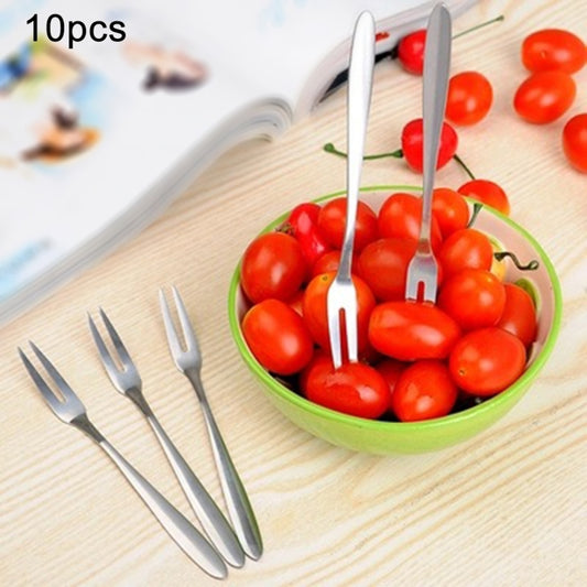 10 PCS Stainless Steel Fruit Fork Creative Environmental Small Fruit Prong by bashfashion