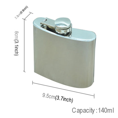 140mL (5oz) Outdoor Sports Handy Home Travel Wild Stainless Steel Portable Hip Flask(with Small Funnel)(Silver 140mL (5oz)) by bashfashion