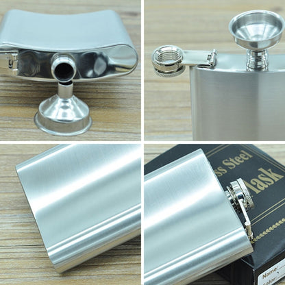 196mL (7oz) Outdoor Sports Handy Home Travel Wild Stainless Steel Portable Hip Flask(with Small Funnel)(Silver 196mL (7oz)) by bashfashion