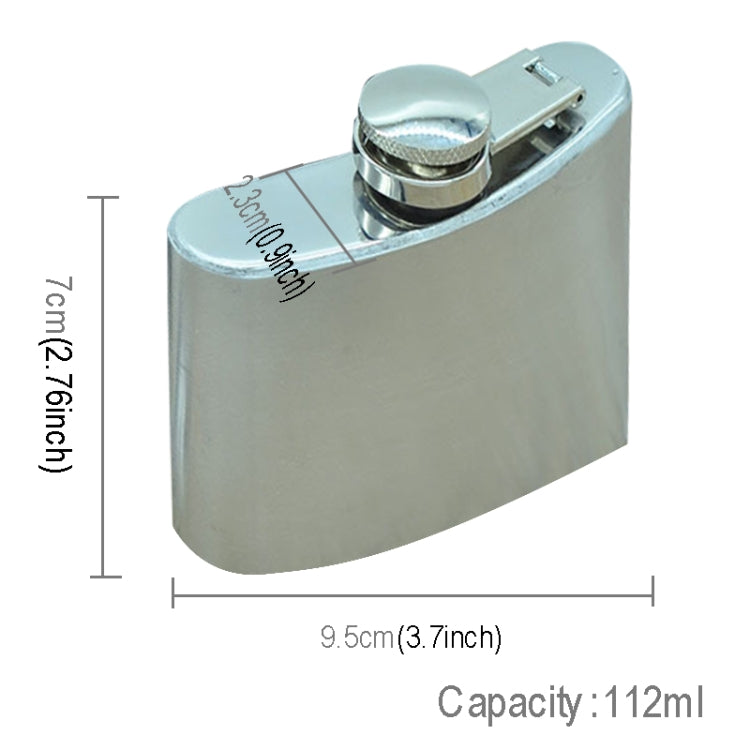 112mL (4oz) Outdoor Sports Handy Home Travel Wild Stainless Steel Portable Hip Flask(with Small Funnel)(Silver 112mL (4oz)) by bashfashion