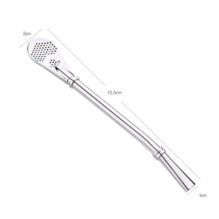 Stainless Steel Tea Leaf Filtered Drinking Straw Herb Tea Filter Tea Strainer Juice Cafe Coffee Stirring Spoon by bashfashion