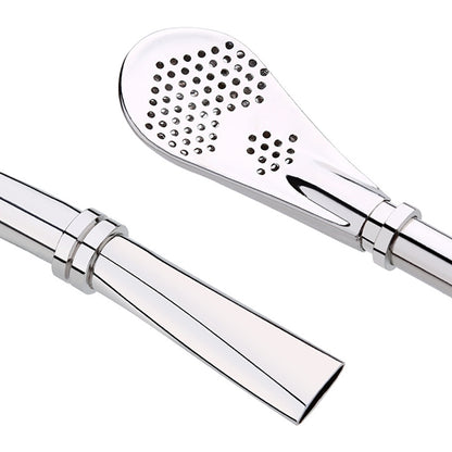 Stainless Steel Tea Leaf Filtered Drinking Straw Herb Tea Filter Tea Strainer Juice Cafe Coffee Stirring Spoon by bashfashion