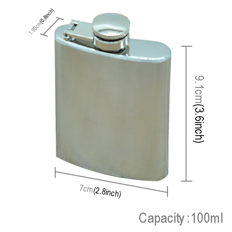 100ml(3.5oz) Pocket Flagon Outdoor Sports Flat Liquor Flask Camping Ultralight Portable Wearproof Wine Pot(Silver) by bashfashion