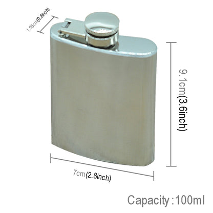 100ml(3.5oz) Pocket Flagon Outdoor Sports Flat Liquor Flask Camping Ultralight Portable Wearproof Wine Pot(Silver) by bashfashion