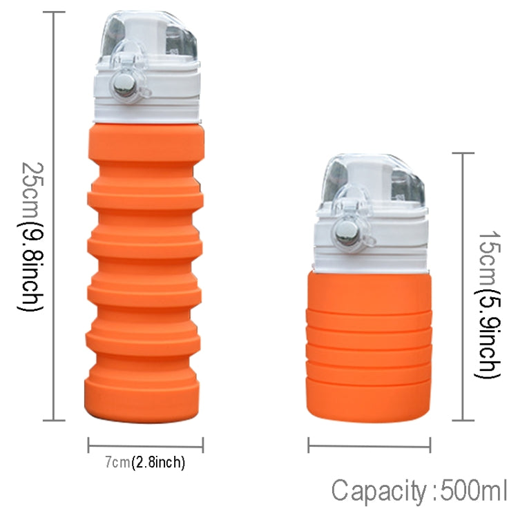 500mL Outdoor Travel Silicone Foldable Kettle Telescopic Cup Sports Drinking Bottle by bashfashion