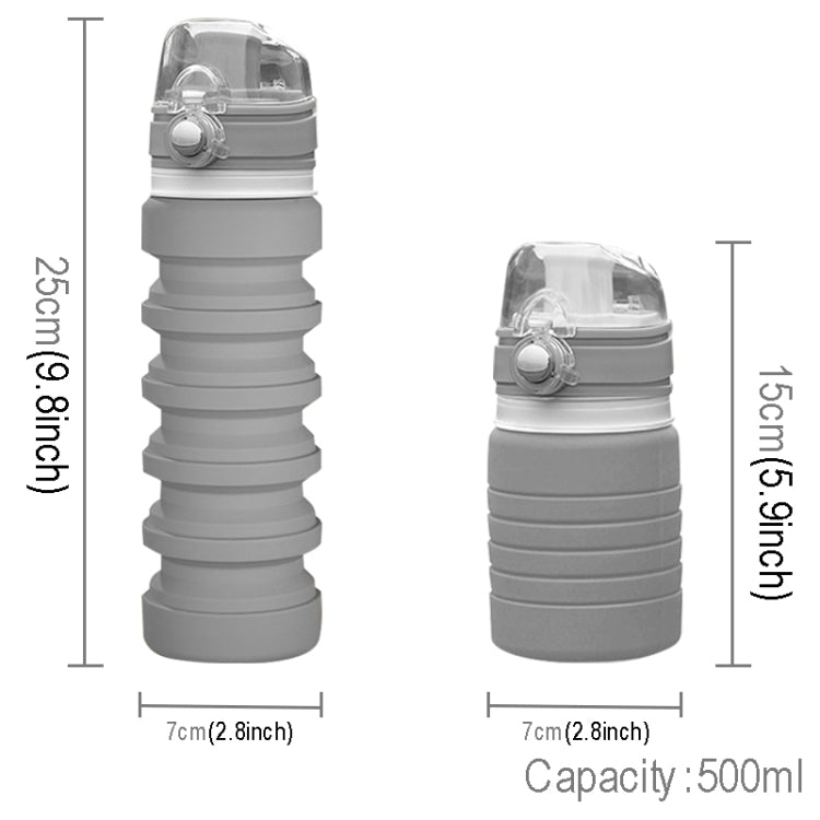 500mL Outdoor Travel Silicone Foldable Kettle Telescopic Cup Sports Drinking Bottle by bashfashion