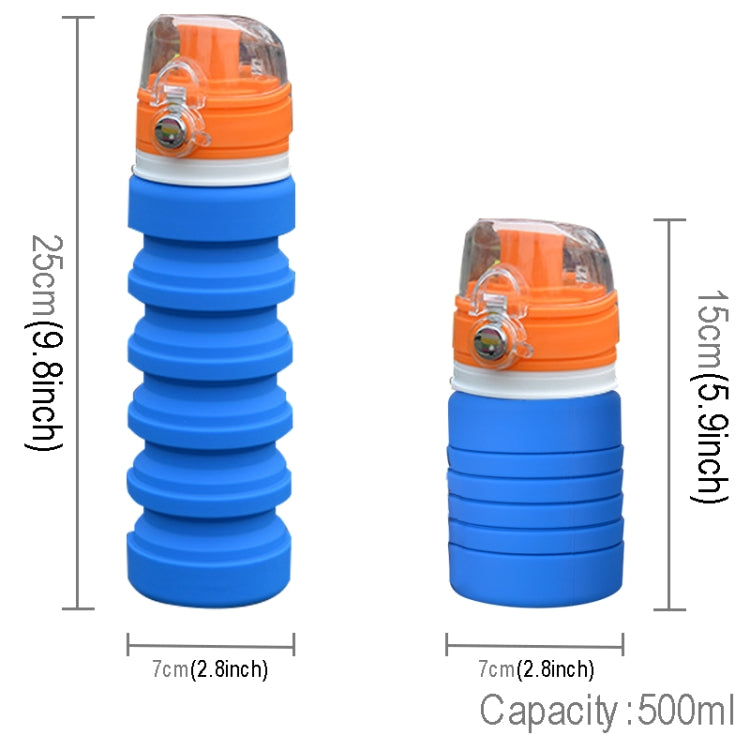 500mL Outdoor Travel Silicone Foldable Kettle Telescopic Cup Sports Drinking Bottle by bashfashion