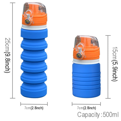 500mL Outdoor Travel Silicone Foldable Kettle Telescopic Cup Sports Drinking Bottle by bashfashion