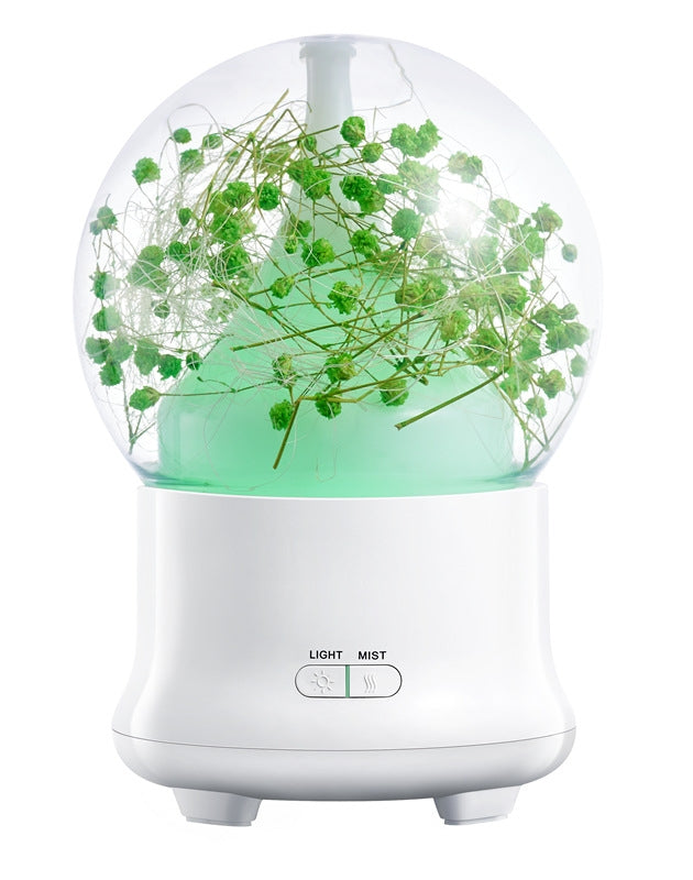 ML-824 100ML Gypsophila Flowers Aromatherapy Diffuser Air Humidifier with Colorful LED Light for Office / Home(Green) by bashfashion