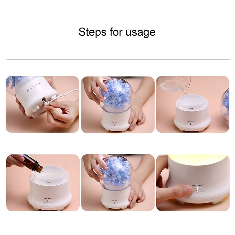 ML-824 100ML Gypsophila Flowers Aromatherapy Diffuser Air Humidifier with Colorful LED Light for Office / Home(Green) by bashfashion