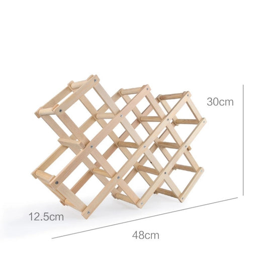 10 Bottles Racks Foldable Wine Stand Wooden Wine Holder Kitchen Bar Display Shelf(Wood) by bashfashion