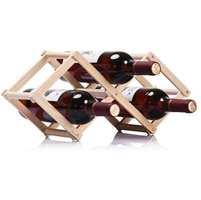 3 Bottles Racks Foldable Wine Stand Wooden Wine Holder Kitchen Bar Display Shelf(Wood) by bashfashion