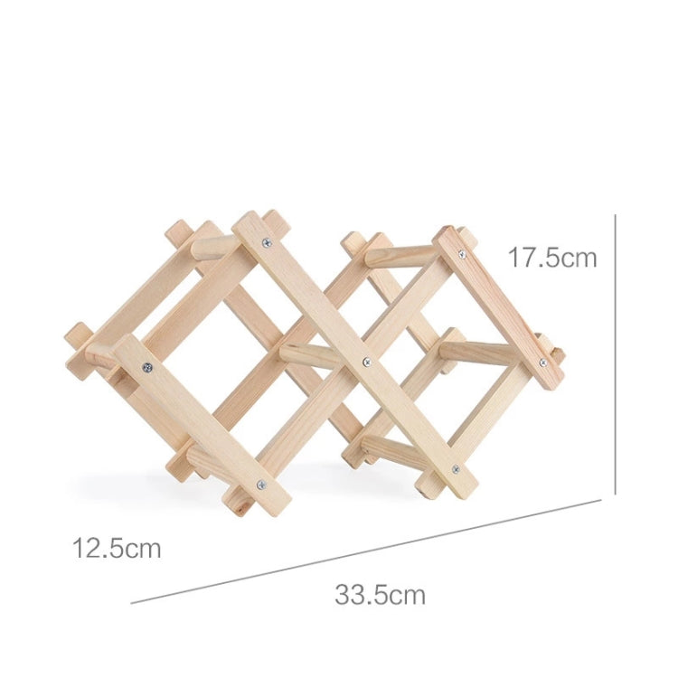 3 Bottles Racks Foldable Wine Stand Wooden Wine Holder Kitchen Bar Display Shelf(Wood) by bashfashion