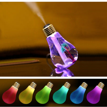 400ML Colorful Light Portable Bulb Shape Aromatherapy Air Purifier Humidifier for Home / Office / Car(Gold) by bashfashion
