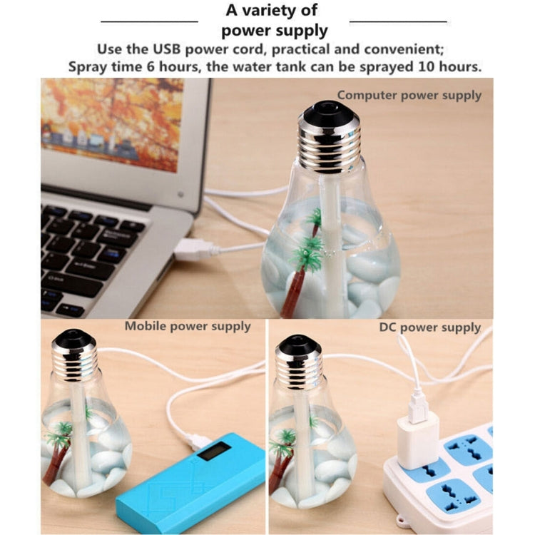 400ML Colorful Light Portable Bulb Shape Aromatherapy Air Purifier Humidifier for Home / Office / Car(Gold) by bashfashion