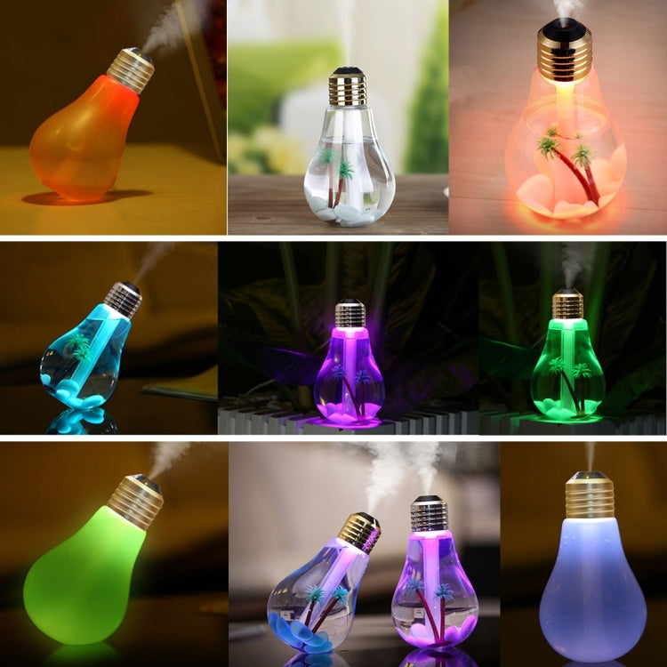 400ML Colorful Light Portable Bulb Shape Aromatherapy Air Purifier Humidifier for Home / Office / Car(Gold) by bashfashion