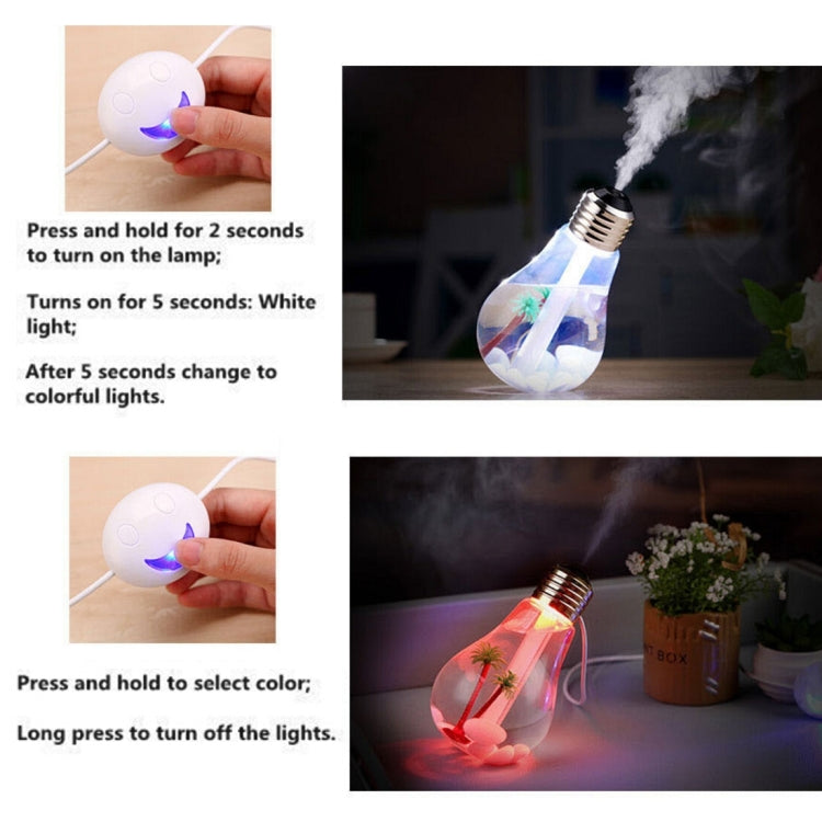 400ML Colorful Light Portable Bulb Shape Aromatherapy Air Purifier Humidifier for Home / Office / Car(Gold) by bashfashion