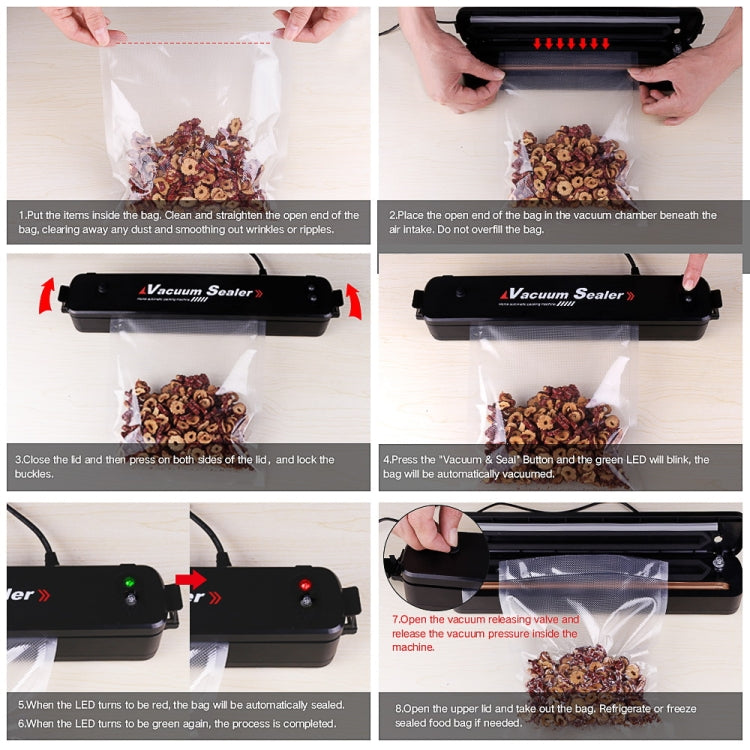 Automatic Vacuum Sealer for Household Food Preservation, with Food Grade Vacuum Bags by bashfashion
