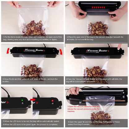 Automatic Vacuum Sealer for Household Food Preservation, with Food Grade Vacuum Bags by bashfashion