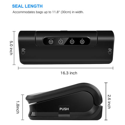 Automatic Vacuum Sealer for Household Food Preservation, with Food Grade Vacuum Bags, US Plug by bashfashion