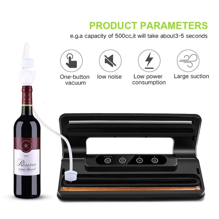Automatic Vacuum Sealer for Household Food Preservation, with Food Grade Vacuum Bags, US Plug by bashfashion