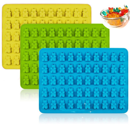 2 PCS 50 Holes Small Bear Chocolate Tray Silicone Mold Cookie Mold Candy Mold, Random Color Delivery, Size: 19*13.7*1cm by bashfashion