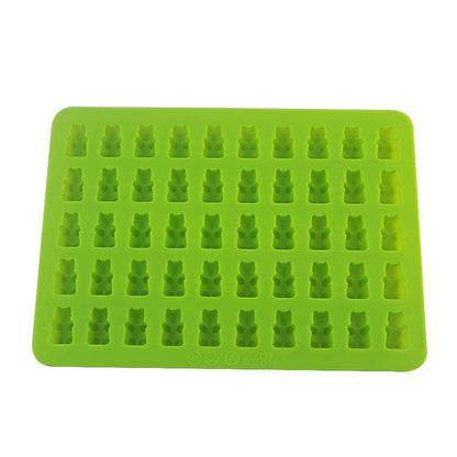 2 PCS 50 Holes Small Bear Chocolate Tray Silicone Mold Cookie Mold Candy Mold, Random Color Delivery, Size: 19*13.7*1cm by bashfashion