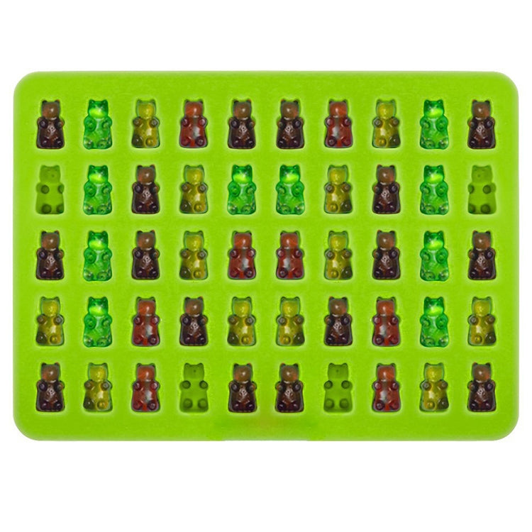 2 PCS 50 Holes Small Bear Chocolate Tray Silicone Mold Cookie Mold Candy Mold, Random Color Delivery, Size: 19*13.7*1cm by bashfashion