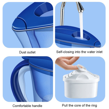 1.3L Portable Home Kitchen Activated Carbon Filter Cold Water Bottle(Blue) by bashfashion