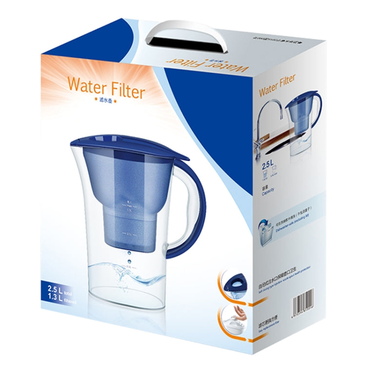 1.3L Portable Home Kitchen Activated Carbon Filter Cold Water Bottle(Blue) by bashfashion