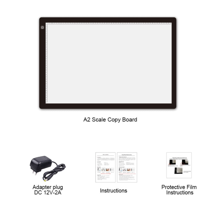 A2 Size 23W 12V LED Three Level of Brightness Dimmable Acrylic Copy Boards for Anime Sketch Drawing Sketchpad, with Power Adapter by bashfashion