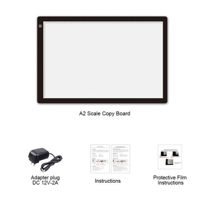 A2 Size 23W 12V LED Three Level of Brightness Dimmable Acrylic Copy Boards for Anime Sketch Drawing Sketchpad, with Power Adapter by bashfashion