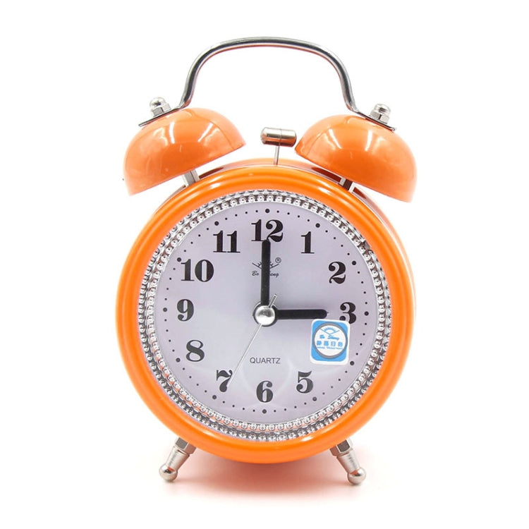 Fashion Mute Metal Alarm Clock with Night Light, Size: 12*8.5cm(Orange) by bashfashion