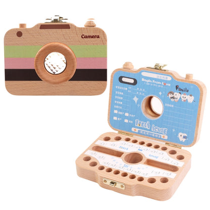 Creative Wooden Children Camera Deciduous Tooth Preservation Box Baby Teeth Tooth House Storage Box by bashfashion