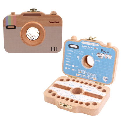 Creative Wooden Children Camera Deciduous Tooth Preservation Box Baby Teeth Tooth House Storage Box by bashfashion