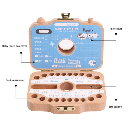 Creative Wooden Children Camera Deciduous Tooth Preservation Box Baby Teeth Tooth House Storage Box by bashfashion