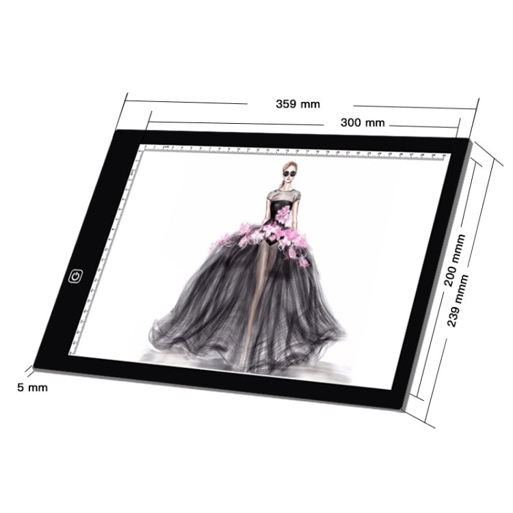 A4 Size LED Three Level of Brightness Dimmable Acrylic Copy Boards for Anime Sketch Drawing Sketchpad by bashfashion