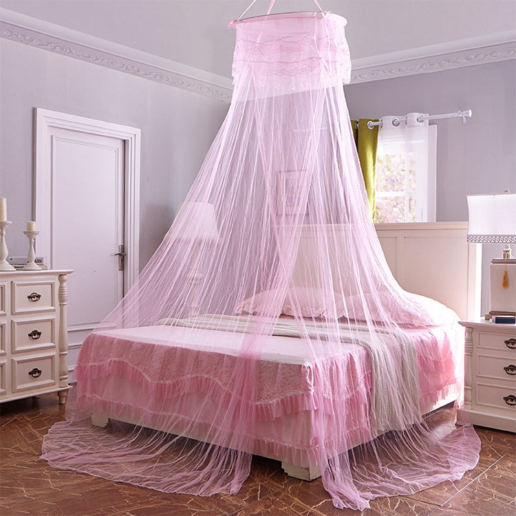 Household Circular Suspended Ceiling Mosquito Net Princess Tents(Light Pink) by bashfashion