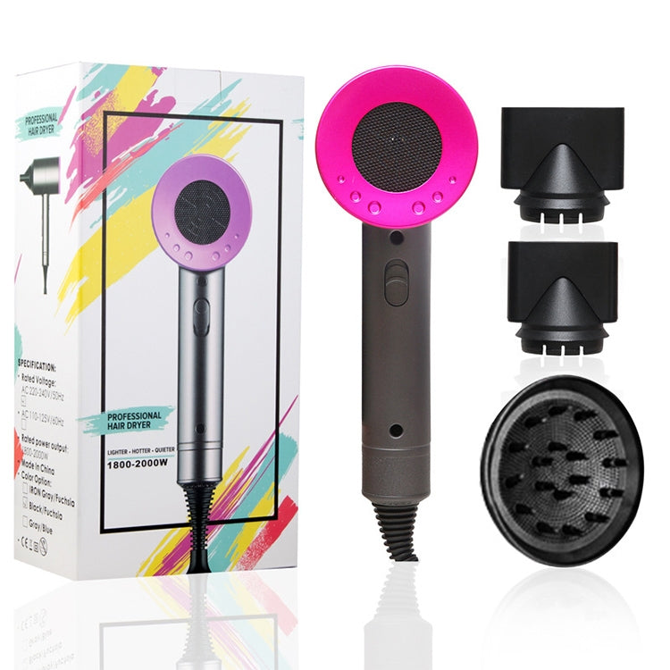 High-power Anionic Cold Hot Air Constant Temperature Hair Dryer, EU Plug(Red + Grey) by bashfashion