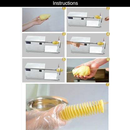 Stainless Steel Electric Tornado Potato Tower Crane, EU Plug by bashfashion