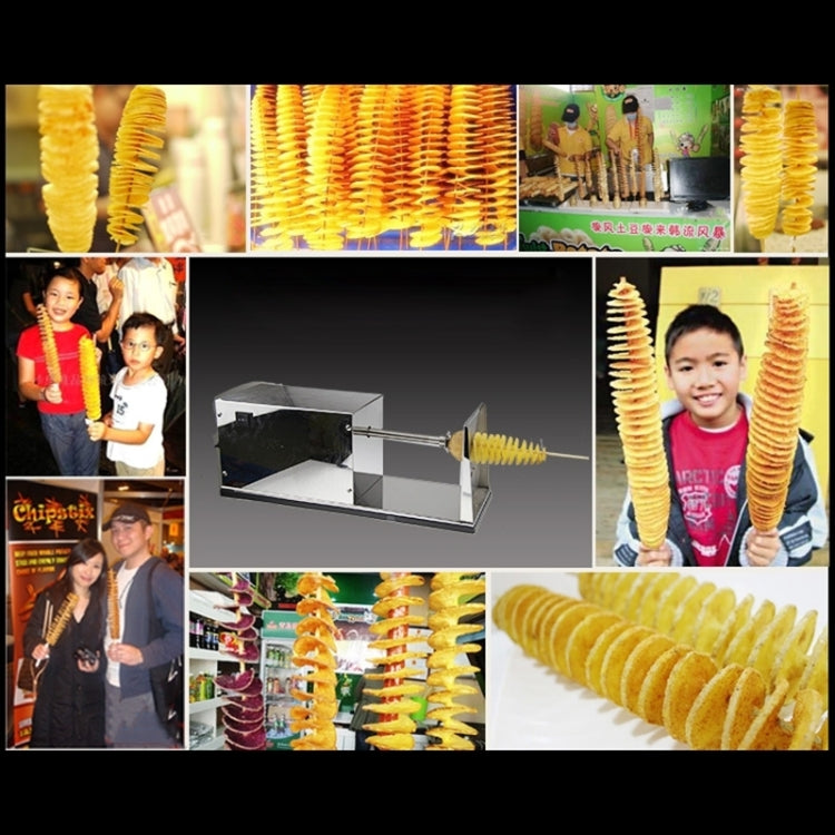 Stainless Steel Electric Tornado Potato Tower Crane, EU Plug by bashfashion