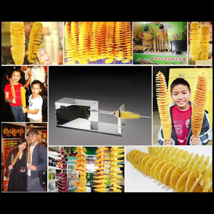 Stainless Steel Electric Tornado Potato Tower Crane, EU Plug by bashfashion