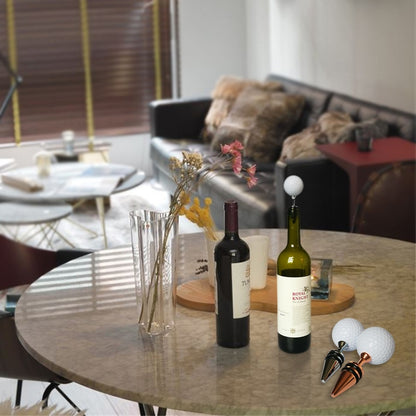 Golf + Tee Shape Red Wine Bottle Stopper, Size: 10 x 4.2cm (Silver) by bashfashion