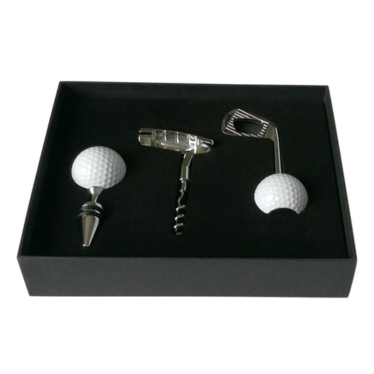 4 in 1 Golf Beer Bottle Opener + Red Wine Bottle Opener + Golf Red Wine Stopper + Box Set (Silver) by bashfashion