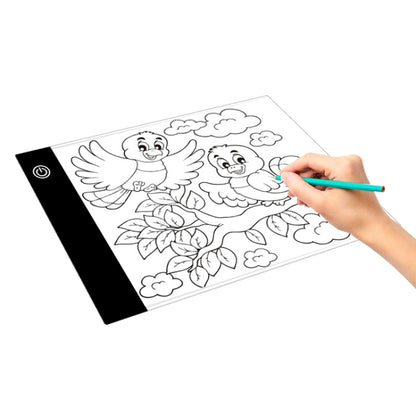 A5 Size Ultra-thin USB Three Level of Brightness Dimmable Acrylic Copy Boards Anime Sketch Drawing Sketchpad, with USB Cable & Plug by bashfashion