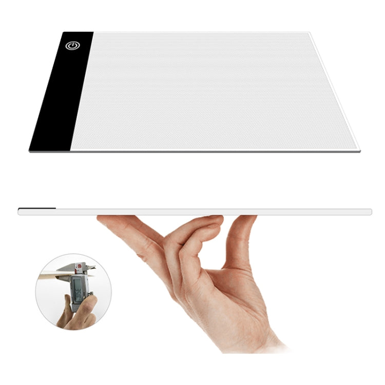 A5 Size Ultra-thin USB Three Level of Brightness Dimmable Acrylic Copy Boards Anime Sketch Drawing Sketchpad, with USB Cable & Plug by bashfashion