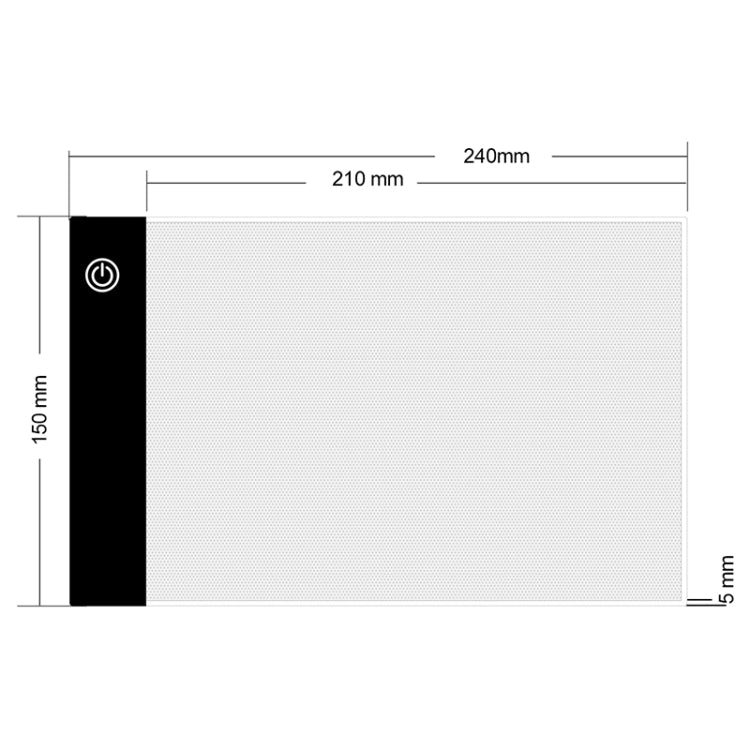 A5 Size Ultra-thin USB Three Level of Brightness Dimmable Acrylic Copy Boards Anime Sketch Drawing Sketchpad, with USB Cable & Plug by bashfashion