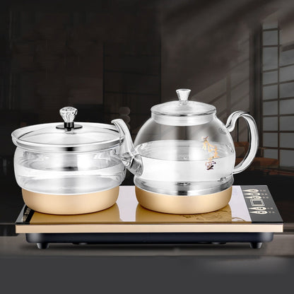 Pumping Type Automatic Add Water Full Intelligent Electric Glass Kettle Pumping Boiled Tea Stove Set by bashfashion